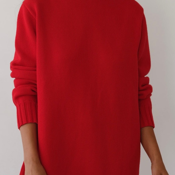 DONNI. Sweaters - DONNI. The Cotton Cashmere Roll Neck Sweater Size STomato / S